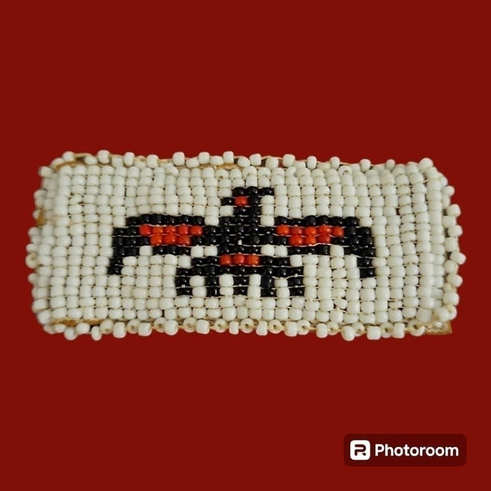 Vintage Native American Tourist Thunderbird Beaded Barrette